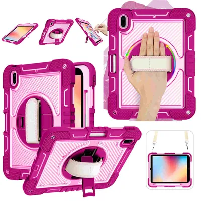 Obrázok produktu pre Pre Apple iPad 11. generácie A16 2025 / 10,9 2022 360 stupňov Ružové / ružové puzdro na nárazový tablet Puzdrá na obaly
