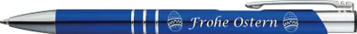 Produktbild von 10 Kugelschreiber mit Gravur "Frohe Ostern" / aus Metall / Farbe: blau