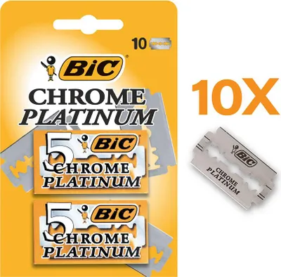 Produktbild von Platin-Chrom Rasierklingen im Blister, 10 Stück
