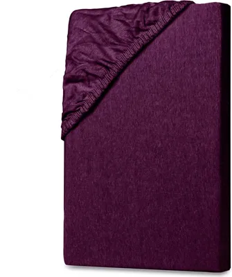 Produktbild von Jersey Spannbettlaken 180-200x200cm Aubergine