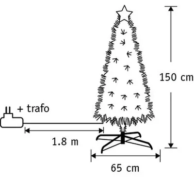 Produktbild von Luca Lighting Mercury Weihnachtsbaum für Weihnachten - Weihnachtsdeko mit 185 LEDs und Sternspitze - Künstlicher Baum mit 8 Lichtfunktionen - H150 x Ø65 cm - Grün