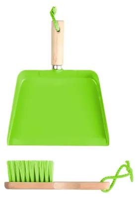 Produktbild von Esschert Design Kinderhandfeger & Kehrblech Grün -  Holz & Metall