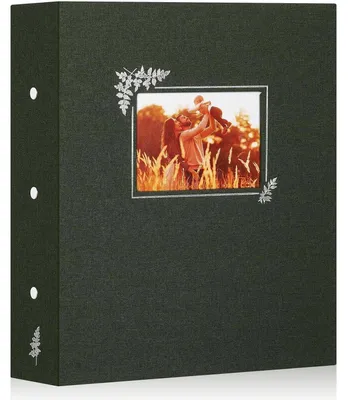 Productafbeelding van Fotoalbum, linnen, 600 foto's, 11,5x15 cm, groen. Insteekalbum voor zowel verticale als horizontale foto's
