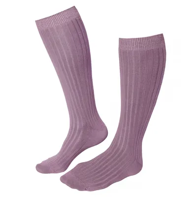 Produktbild von Damen Kniestrümpfe aus Baumwolle Rippe Veilchen Größe 39-42