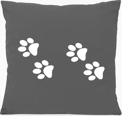 Produktbild von Huuraa Kissen Fußtapsen Tapsen 40x40cm mit Füllung Steel Grey Baumwolle Dekokissen Geschenkidee