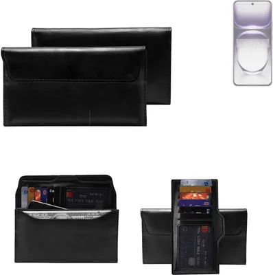 Produktbild von K-S-Trade Handy Hülle kompatibel mit Oppo Reno12 PJV110 Schutz Hülle Tasche Schutz Case Handytasche Kunstleder schwarz, 1x