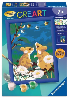 Produktbild von CreArt, Malen nach Zahlen Kinder - Sternenklare Mäusenacht