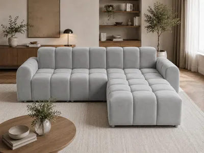 Obrázok produktu pre FURMEB 24 – Moderná rohová sedačka MILO, pravá strana, 255 x 170 cm, látka Magic Velvet, farba 2218