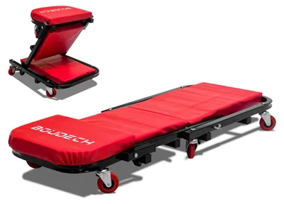 Immagine prodotto di Slug - Carrello sotto auto e sgabello regolabile per meccanico da officina 2 in 1