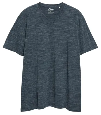 Produktbild von s.Oliver Stretch Basic-T-Shirt navy V-Neck Übergröße