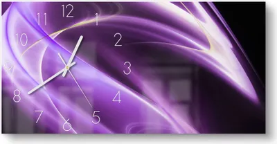 Produktbild von DEQORI Glasuhr 60x30 cm Zahlen 'Ultraviolettes Lichtspiel' Wanduhr Glas Uhr Design leise