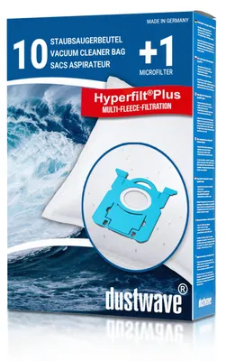 Produktbild von Dustwave® 10 Staubsaugerbeutel für AEG VX4-1-EB, VX4-1-GM-T, VX4-1-IW-P, VX4-1-OR, VX4-1-PM-P, VX4-1-WR-A, VX4-1-WR-P, VX6-1-CB-P, VX6-1 - hocheffizient, Mikrovlies mit Verschluss -  Germany