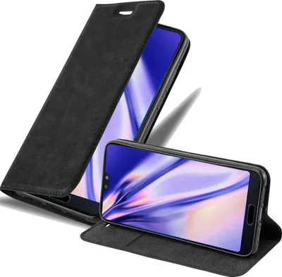 Produktbild von Cadorabo Hülle für Huawei P20 Schutz Hülle in Schwarz Handyhülle Etui Case Cover Magnetverschluss