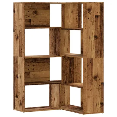 Produktbild von Eck-Bücherregal 4 Etagen Antikholz 85x85x140 cm Holzwerkstoff