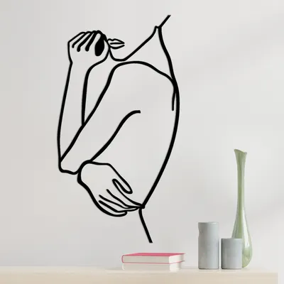 Image de Wallity, Woman 2, décoration murale, noir, métal, 70 x 38 x 0,15 cm