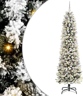 Image de vidaXL Sapin de Noël artificiel avec 300 LED avec support blanc 240 cm