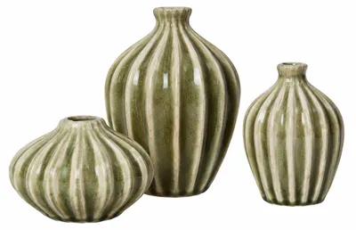 Produktbild von Broste Copenhagen Amalie Vase Dry Sage Set 3tlg