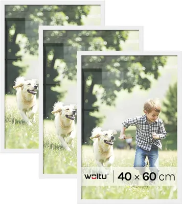 Produktbild von Set mit 3 Fotorahmen mit Passepartout | Weiß | 40x60cm
