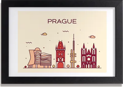 Produktbild von Bild 30x20 MDF-Rahmen, Wandkunst Prag Gebäude