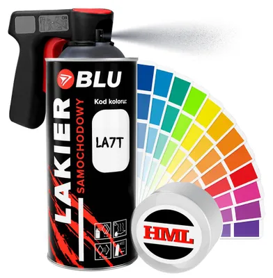 Zdjęcie produktu dla Lakier samochodowy spray LA7T szary unitedgrey do VW + pistolet BLU