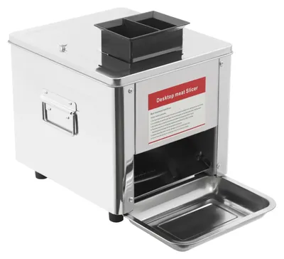 Produktbild von Elektrischer Fleischschneider - 850W Fleischschneidemaschine - Edelstahl - 5 mm Scheibendicke - Kupfermotor - kabelgebunden - Silber