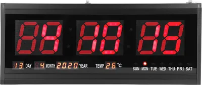Obrázok produktu pre Veľké moderné LED digitálne nástenné hodiny Dátum Teplota 24 alebo 12 hodín Kancelária -
