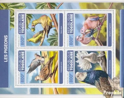 Produktbild von Briefmarken Togo 2017 Mi 8189-8192 Kleinbogen (kompl. Ausgabe) postfrisch Tauben