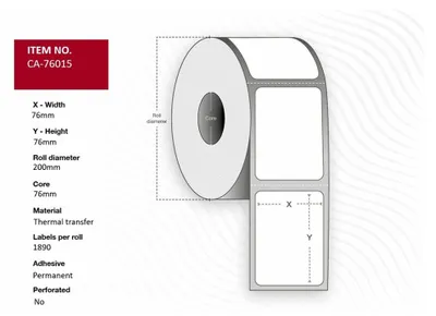 Produktbild von Capture Polyester - permanenter Klebstoff - weiß - 76 x 76 mm 11340 Etikett(en) (6 Rolle(n)