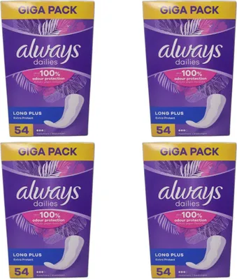 Produktbild von Always Slipeinlage Extra Protect Long Plus Ohne Duft 54 Stück (4er Pack)