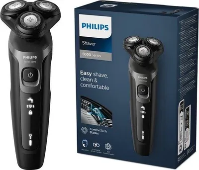 Produktbild von Philips SHAVER Series 5000 S5467/17 Elektrischer Nass- und Trockenrasierer, Rotationstrasierer, Schwarz, MultiPrecision Blade System; Super Lift & Cut Action, Tasten, Aquatec Wet and Dry; SkinProtection System, Ladend, Leistung