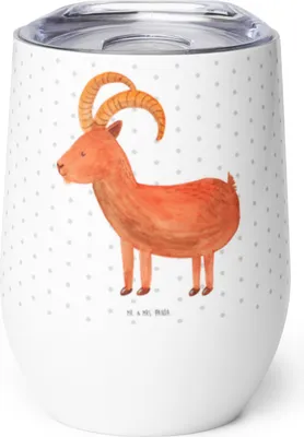 Produktbild von Mr. & Mrs. Panda Thermobecher Sternzeichen Steinbock - Weiß - Geschenk, kaffee tasse, Ziege, glühwein, Steinböcke, Geburtstag Januar, thermosbecher, Dezember, Bock