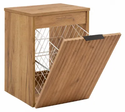 Produktbild von Hängender Badezimmerschrank mit Wäschekorb, Craft-Eiche / Platte Craft-Eiche
