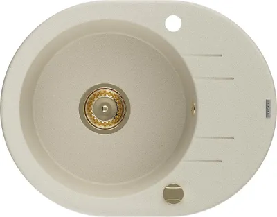 Produktbild von Mexen Kevin Granitspüle mit einem Becken und einer Abtropffläche 586 x 458 mm, Beige, Siphon Gold - 6517581005-69-G