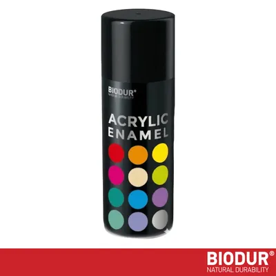 Productafbeelding van BIODUR Acrylverf - Gitzwart RAL 9005 – 400 ML – Spuitbus Hoogglans Lak – UV en Weerbestendig - Sneldrogende Spuitverf - Voor Binnen en Buiten