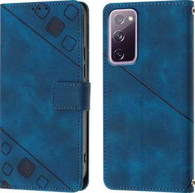 Produktbild von Hülle für Samsung Galaxy S20 FE Prägung Flip Leder Brieftasche Schutzhülle mit Ständer Blau