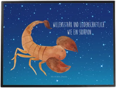 Produktbild von Mr. & Mrs. Panda tischpad Sternzeichen Skorpion - Sternenhimmel Blau - Geschenk, Unterlage Schreibtisch, schreibtischunterlagen, Tischschoner, bastelmatte, Oktober