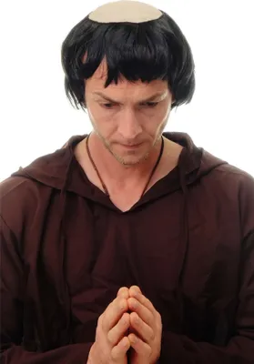 Produktbild von WIG ME UP Perücke Mönch Tonsur Schwarz 90776-ZA103