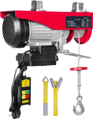 Immagine prodotto di Argano elettrico di SucceBuy, capacità di sollevamento 400 kg, 850 W, argano a cavo d'acciaio 220 V con telecomando wireless, altezza di sollevamento 12 m, motore in rame puro per garage, magazzino, fabbrica