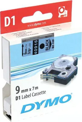 Obrázok produktu pre DYMO D1 - Štandardné etikety - čierna na modrej - 9 mm x 7 m