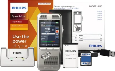 Produktbild von Philips DPM8200, 700 h, Quality Play (QP), Standardwiedergabe (SP), DSS, MP3, PCM, 300 - 7500 Hz, 192 - 192 Kbit/s, 700 h