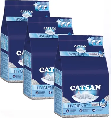 Produktbild von 3x Catsan Hygiene Plus Katzenstreu Katzen-Streu Katzen Streu Hygienestreu 18l