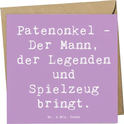 Produktbild von Mr. & Mrs. Panda Glückwunschkarte Spruch Patenonkel Geschenk - Lavendeltraum - anlasskarte, Liebe, Geschichten, Klappkarte, Patenschaft, doppelkarte, Patengeschenke