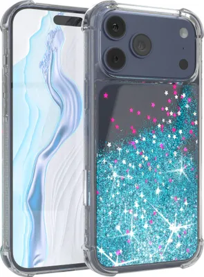 Produktbild von EAZY CASE - Glitzer Hülle kompatibel mit Apple iPhone 17 Pro Max Glitzer Schutzhülle, Soft Case, Backcover Transparent mit Motiv