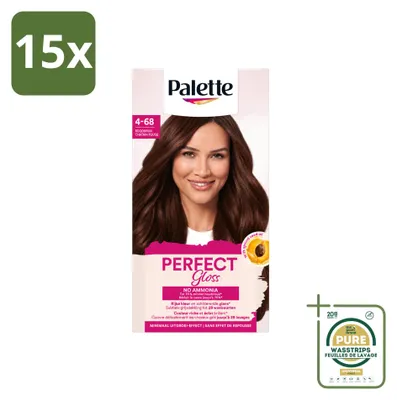 Obrázok produktu pre 15 ks – Intenzívne odtieňujúca farba na vlasy Palette Perfect Gloss, umývateľná, odtieň 1-0 čierna – balenie