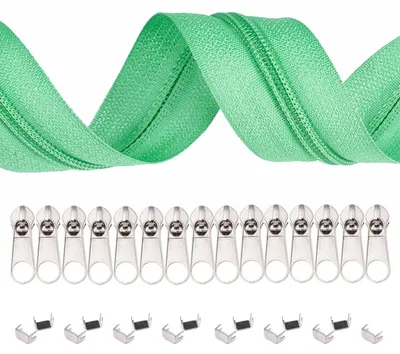 Produktbild von 6m Endlos-Reißverschluss 5mm mit 15 Zippern und 15 Endstücke  freie Farbwahl, Farbe:532 menthol