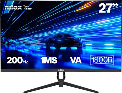 Image de Nilox NXM27CRV2001 écran plat de PC 68,6 cm (27") 1920 x 1080 pixels Full HD LED Noir