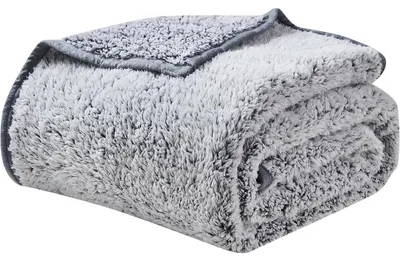 Productafbeelding van Sherpa knuffeldeken, 150x200 cm, grijs, omkeerbaar, microvezel, polyester