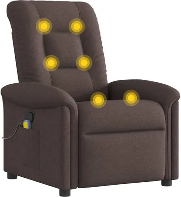 Obrázok produktu pre masážne kreslo vidaXL Tmavohnedá látka