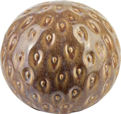 Image de Boule décorative en céramique Saggio Strawberry 12,5 x 12,5 x 11 cm Beige/Marron 1 pièce
