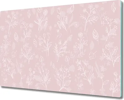 Produktbild von Glas Schneidebrett Herdabdeckplatten Schneideplatten - 80x52 cm - blumiges Rosa